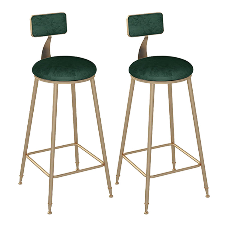 Scandinavian Bar and Counter Stool Low Back Stool with 4 Legs in Gold