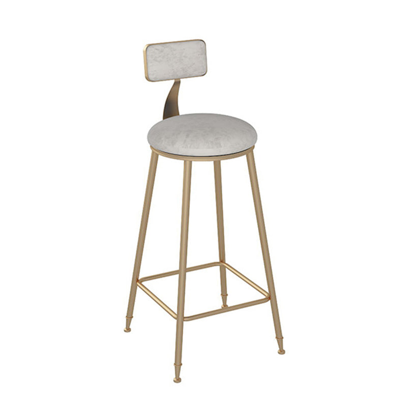 Scandinavian Bar and Counter Stool Low Back Stool with 4 Legs in Gold