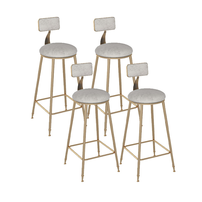 Scandinavian Bar and Counter Stool Low Back Stool with 4 Legs in Gold