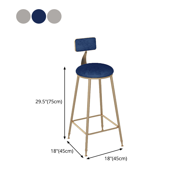 Scandinavian Bar and Counter Stool Low Back Stool with 4 Legs in Gold