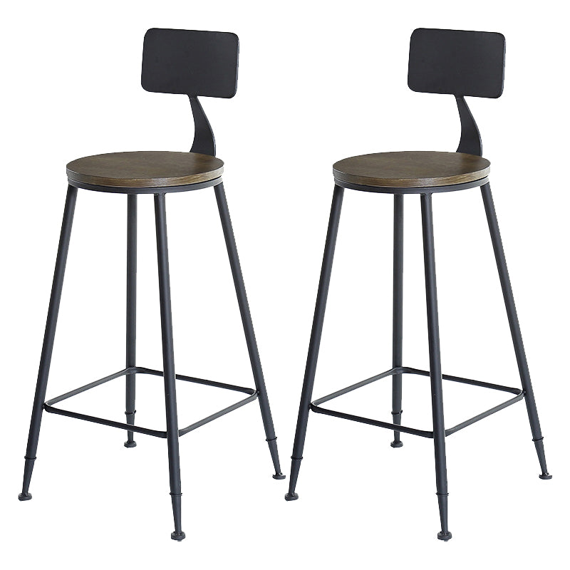 Industrial Bar and Counter Stool Low Back Stool with 4 Metal Legs
