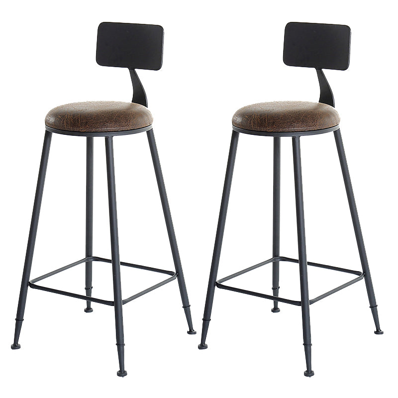 Industrial Bar and Counter Stool Low Back Stool with 4 Metal Legs
