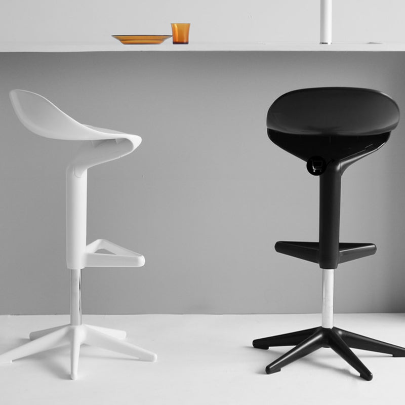 Modern Liftable Bar-stool Low Back Bar Stool with Metal Legs