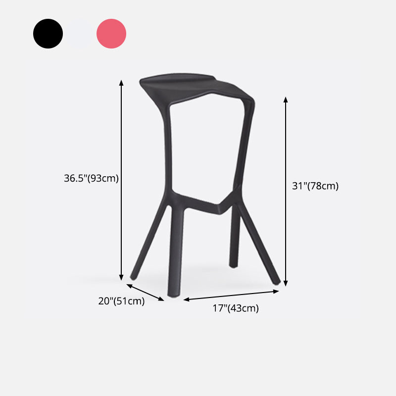 Modern Style Bar-stool Plastic Backless Bar Stool for Kitchen Bar with Plastic Legs