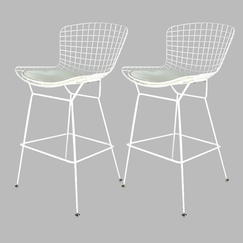 Contemporary Rectangle Bar and Counter Stool Metal Stool with 4 Legs
