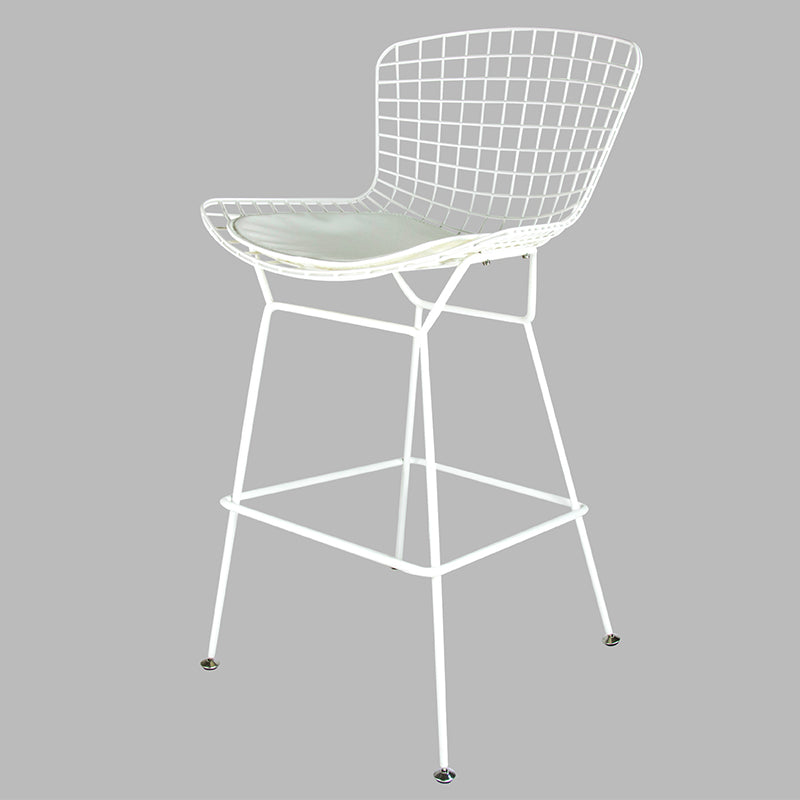 Contemporary Rectangle Bar and Counter Stool Metal Stool with 4 Legs