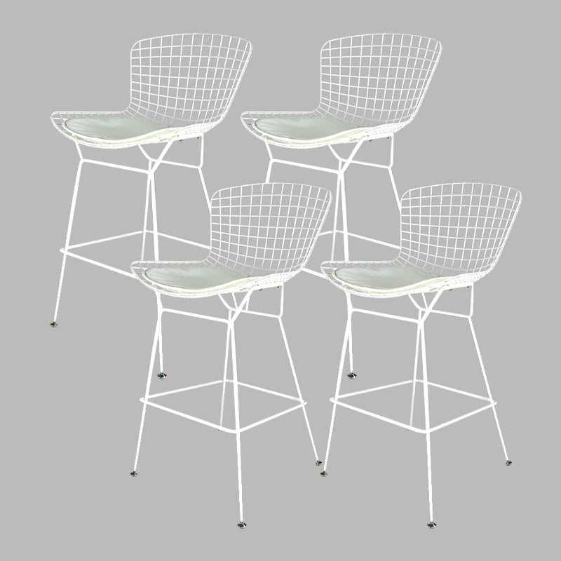Contemporary Rectangle Bar and Counter Stool Metal Stool with 4 Legs