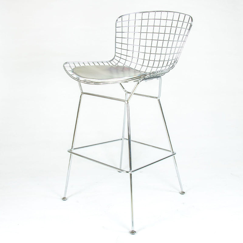 Contemporary Rectangle Bar and Counter Stool Metal Stool with 4 Legs