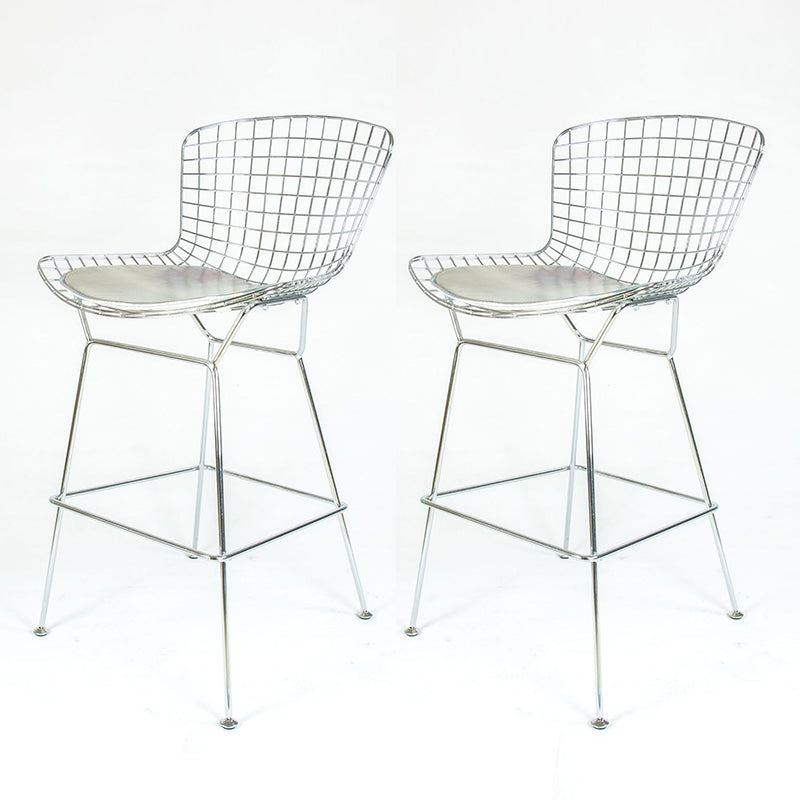 Contemporary Rectangle Bar and Counter Stool Metal Stool with 4 Legs