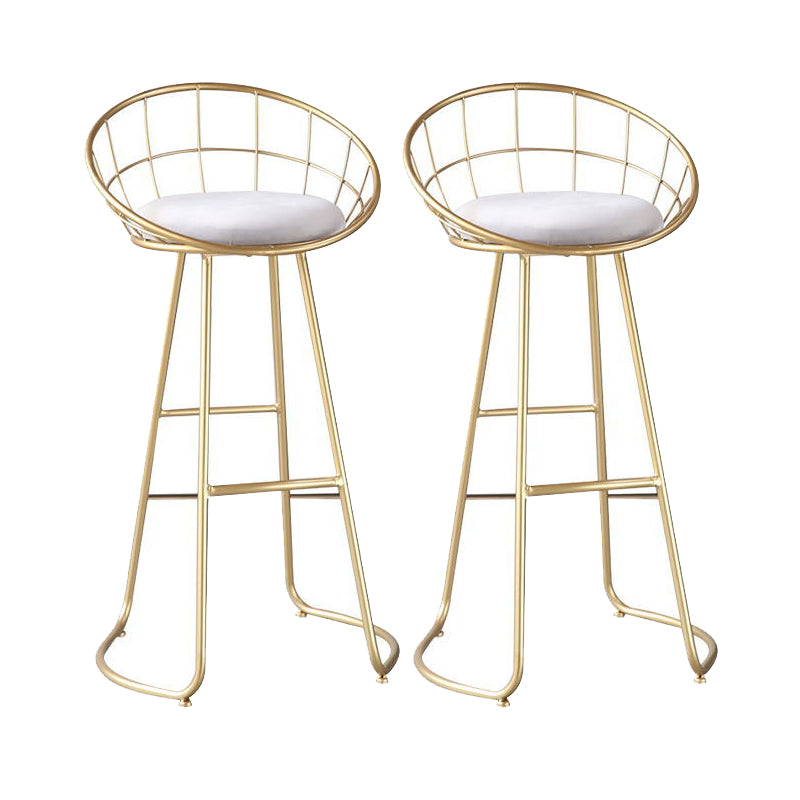 Scandinavian Bar and Counter Stool Low Back Stool with Sled Base in Gold