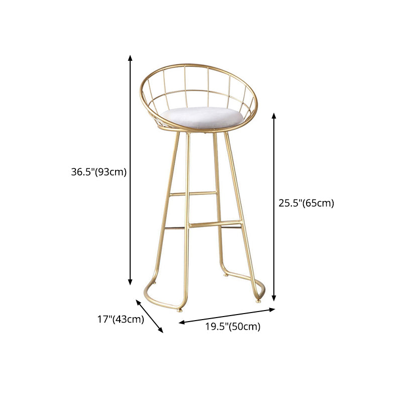 Scandinavian Bar and Counter Stool Low Back Stool with Sled Base in Gold