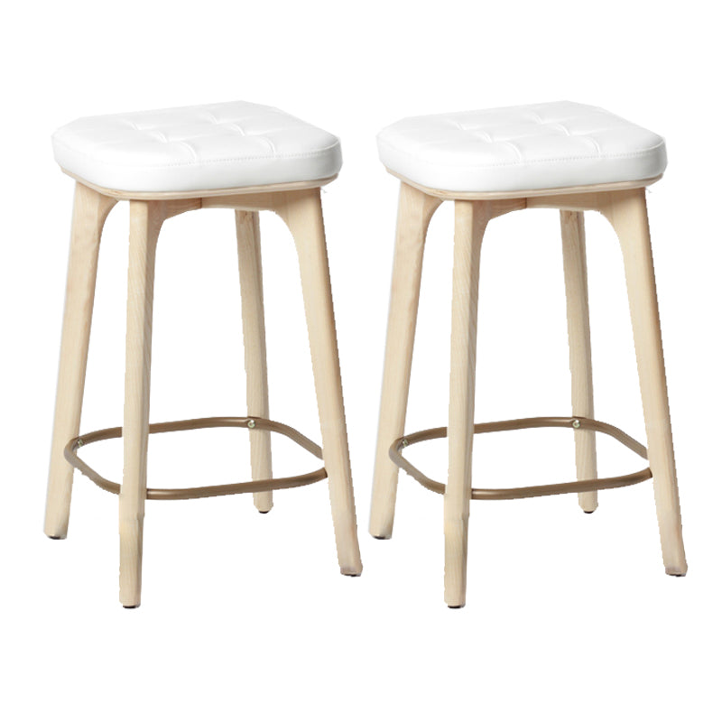 Modern Style Bar-stool PU Leather Counter Bar Stool with Wooden Legs