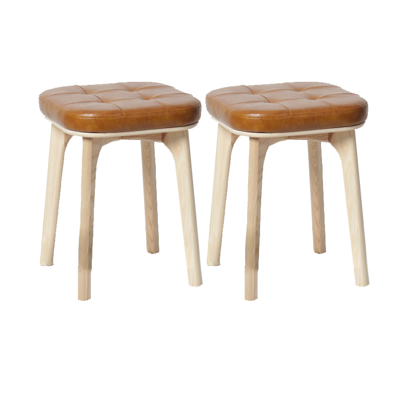 Modern Style Bar-stool PU Leather Counter Bar Stool with Wooden Legs