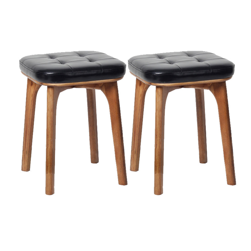 Modern Style Bar-stool PU Leather Counter Bar Stool with Wooden Legs