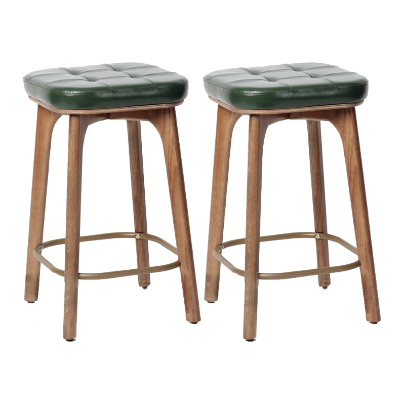 Modern Style Bar-stool PU Leather Counter Bar Stool with Wooden Legs