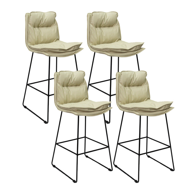 Metal Contemporary Kitchen Dining Room Armless Stool Low Back Bar Stool