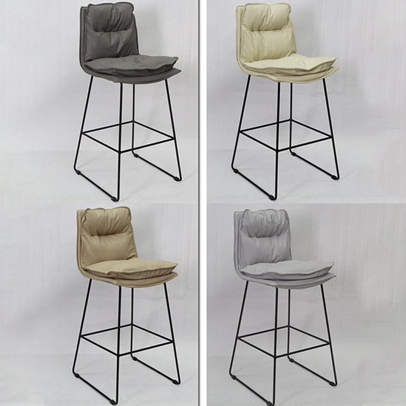 Metal Contemporary Kitchen Dining Room Armless Stool Low Back Bar Stool