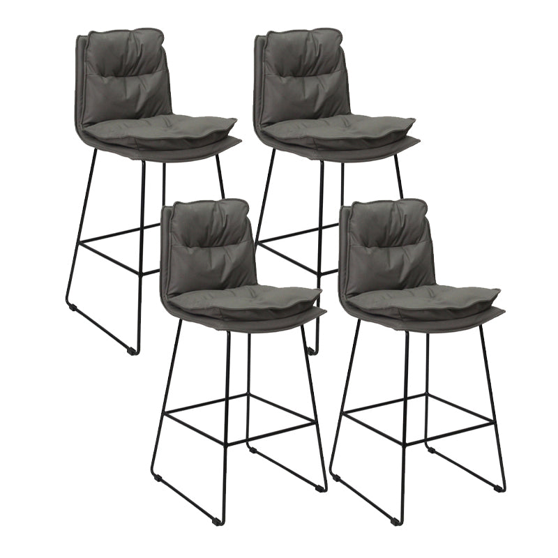 Metal Contemporary Kitchen Dining Room Armless Stool Low Back Bar Stool