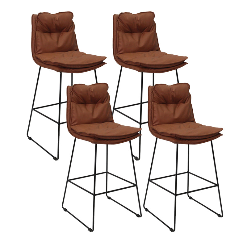 Metal Contemporary Kitchen Dining Room Armless Stool Low Back Bar Stool