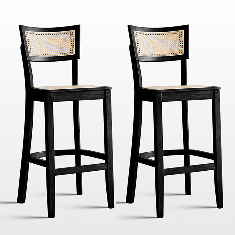 Contemporary Wood Kitchen Dining Room Stool Low Back Bar Armless Stool