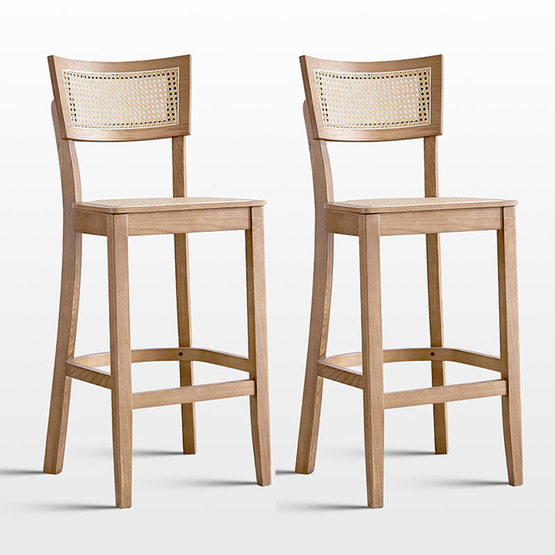 Contemporary Wood Kitchen Dining Room Stool Low Back Bar Armless Stool