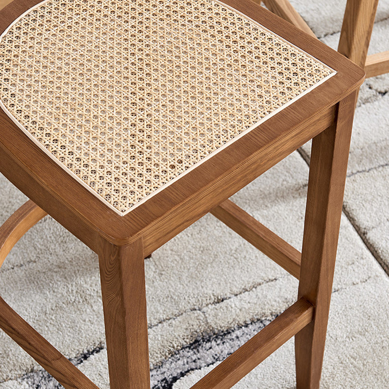 Contemporary Wood Kitchen Dining Room Stool Low Back Bar Armless Stool