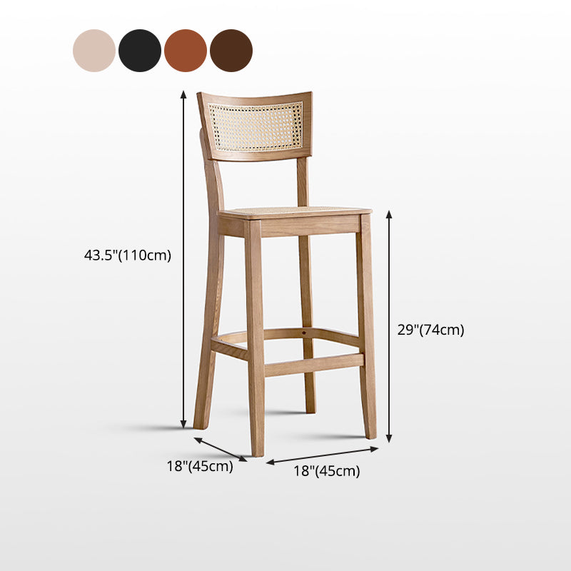Contemporary Wood Kitchen Dining Room Stool Low Back Bar Armless Stool