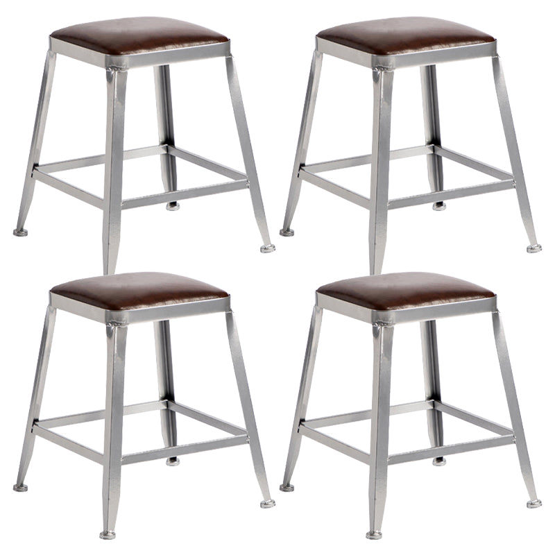 Industrial Leather Bar and Counter Stool Metal Stool with 4 Legs