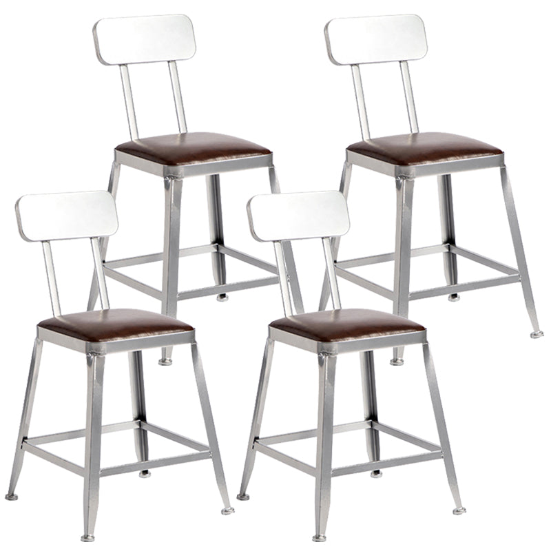 Industrial Leather Bar and Counter Stool Metal Stool with 4 Legs