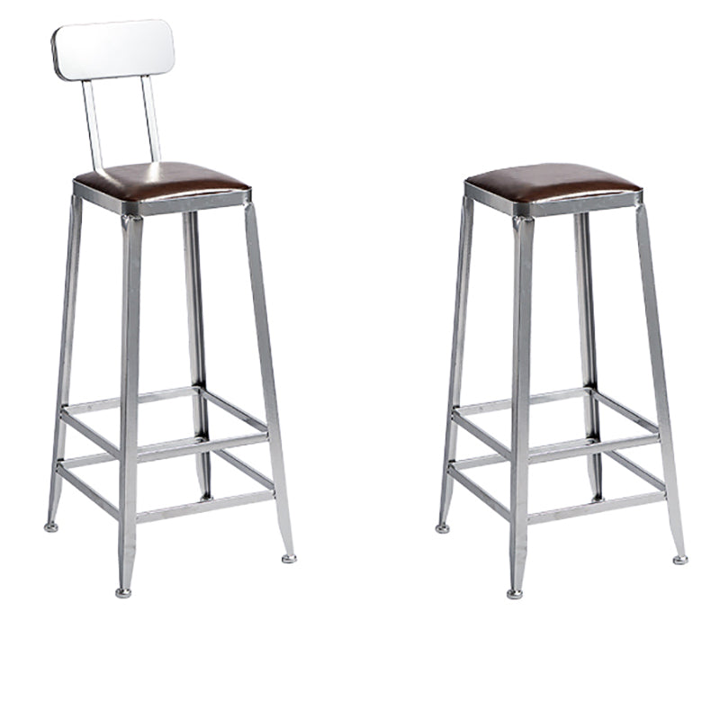 Industrial Leather Bar and Counter Stool Metal Stool with 4 Legs