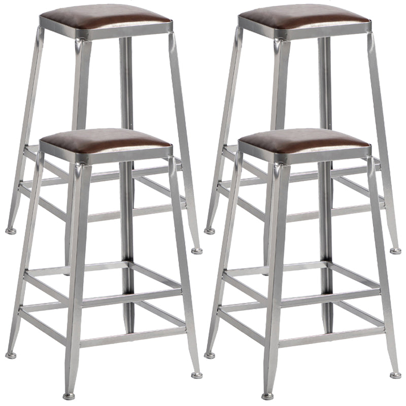 Industrial Leather Bar and Counter Stool Metal Stool with 4 Legs