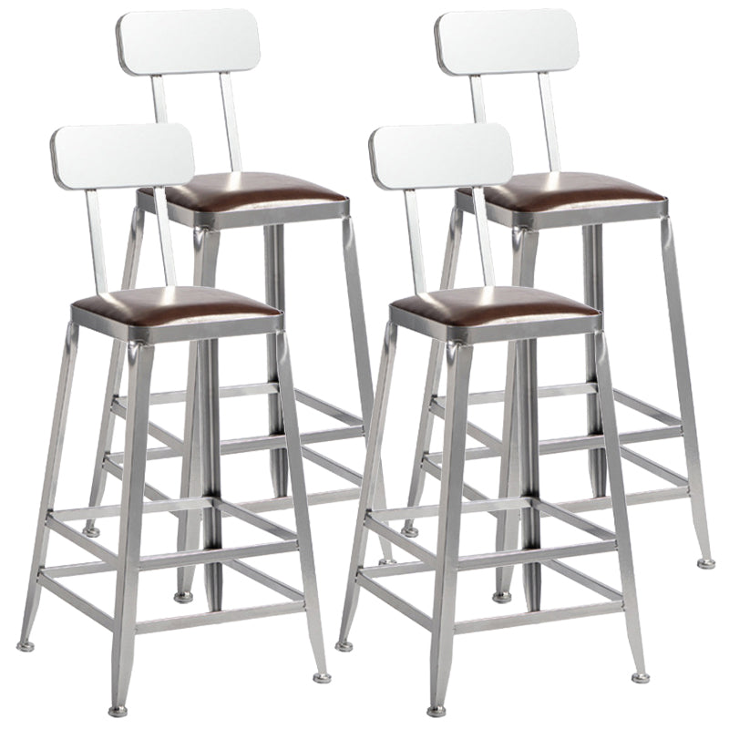 Industrial Leather Bar and Counter Stool Metal Stool with 4 Legs