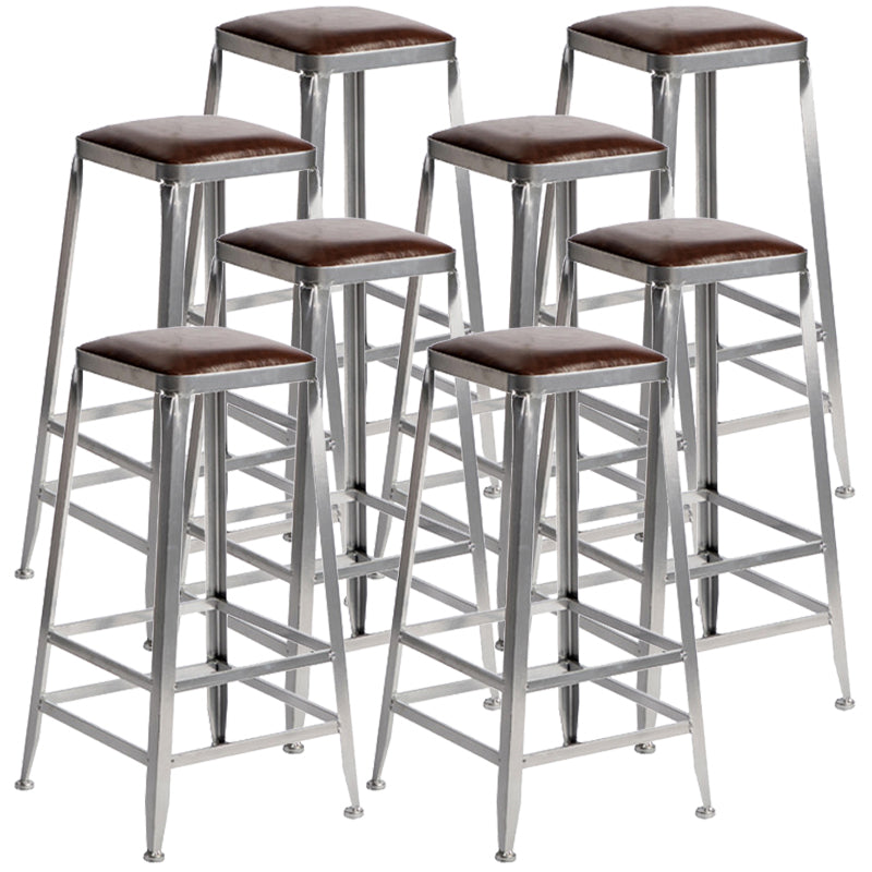 Industrial Leather Bar and Counter Stool Metal Stool with 4 Legs