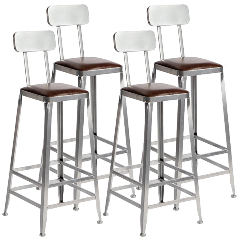 Industrial Leather Bar and Counter Stool Metal Stool with 4 Legs