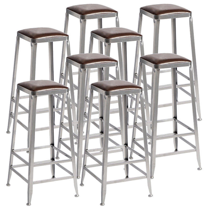 Industrial Leather Bar and Counter Stool Metal Stool with 4 Legs