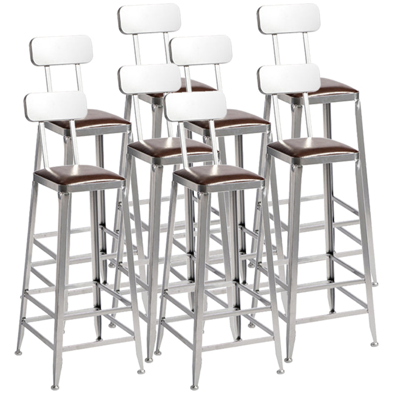 Industrial Leather Bar and Counter Stool Metal Stool with 4 Legs