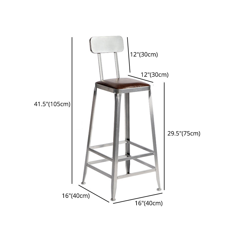 Industrial Leather Bar and Counter Stool Metal Stool with 4 Legs