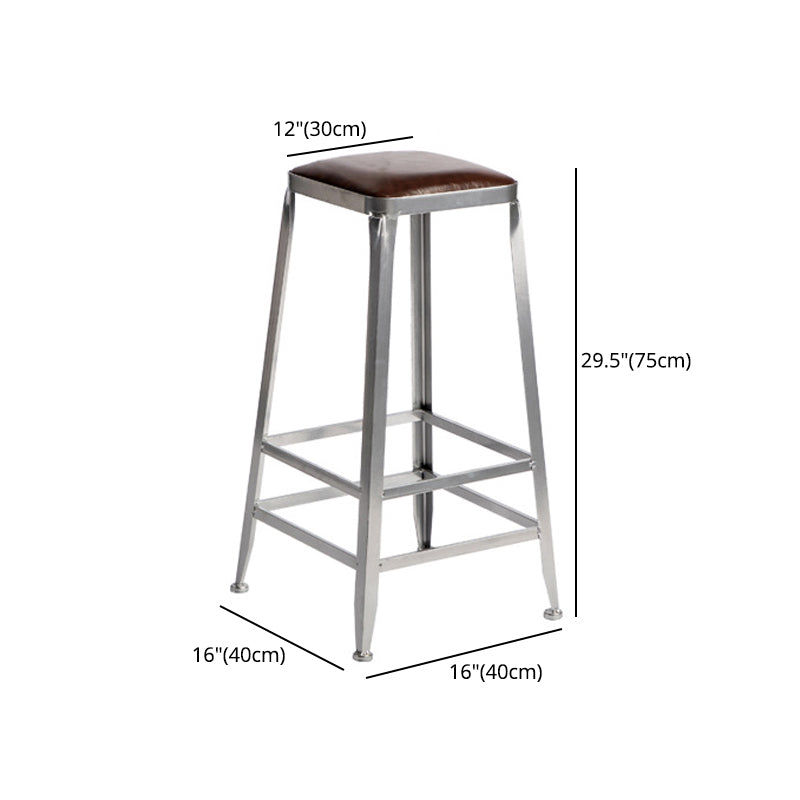 Industrial Leather Bar and Counter Stool Metal Stool with 4 Legs