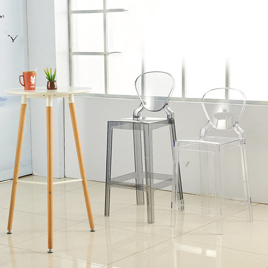 Scandinavian Design Plastic Counter Barstools Full Back Stools for Home
