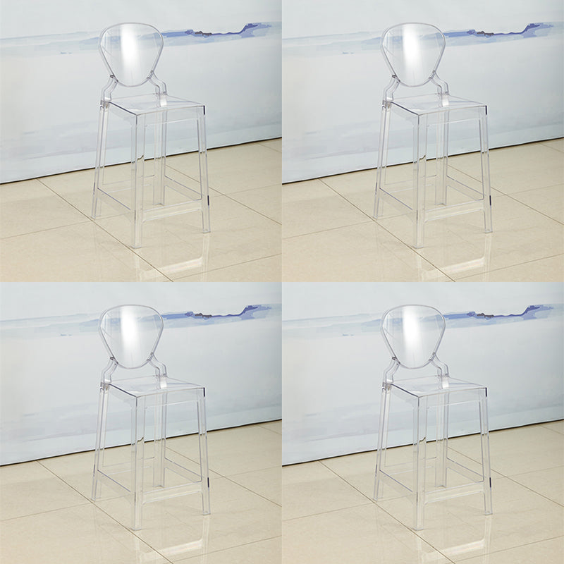 Scandinavian Design Plastic Counter Barstools Full Back Stools for Home