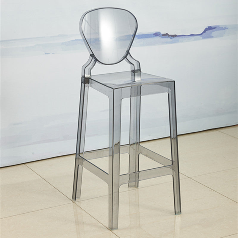Scandinavian Design Plastic Counter Barstools Full Back Stools for Home