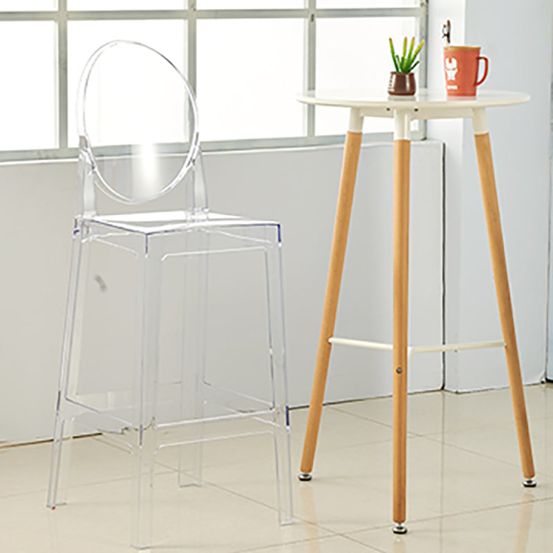 Scandinavian Design Plastic Counter Barstools Full Back Stools for Home