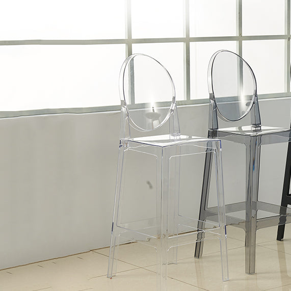 Scandinavian Design Plastic Counter Barstools Full Back Stools for Home