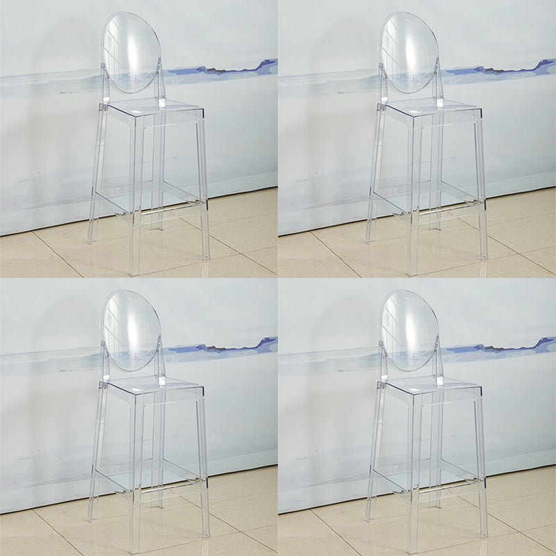 Scandinavian Design Plastic Counter Barstools Full Back Stools for Home