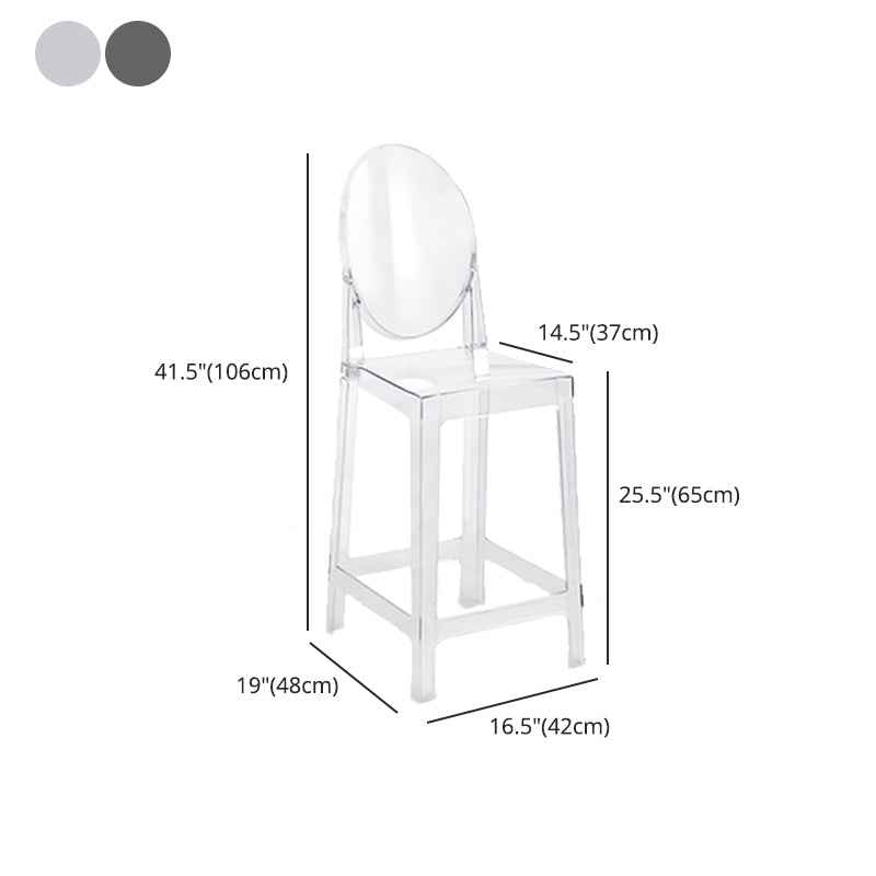 Scandinavian Design Plastic Counter Barstools Full Back Stools for Home
