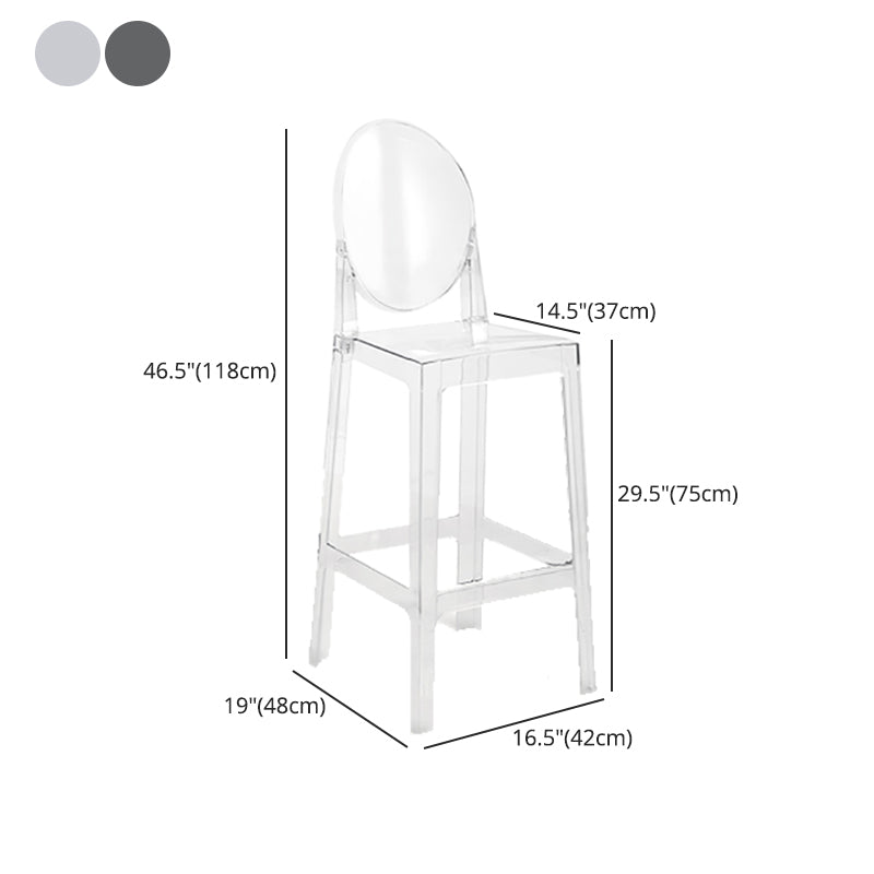 Scandinavian Design Plastic Counter Barstools Full Back Stools for Home