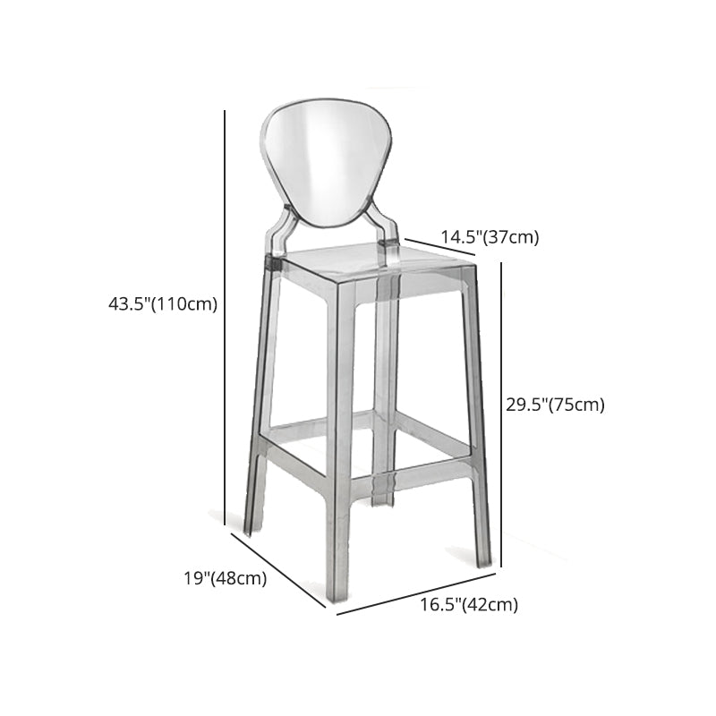 Scandinavian Design Plastic Counter Barstools Full Back Stools for Home