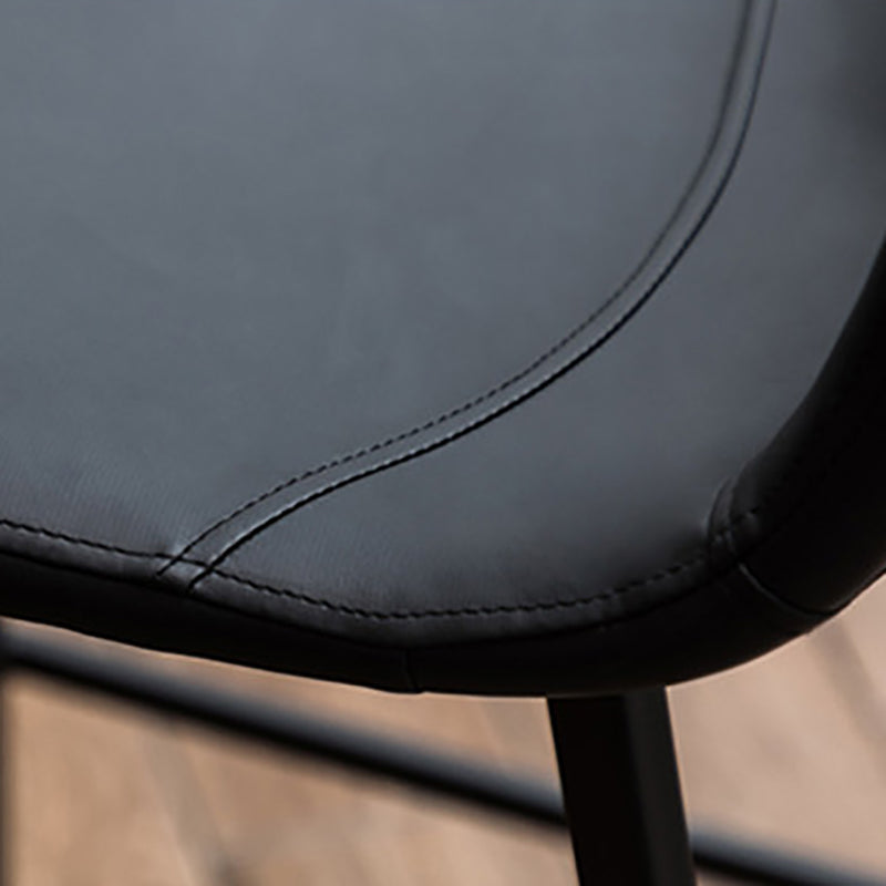 Contemporary Design Leather Counter Stool Low Back Armless Stools with Metal Base