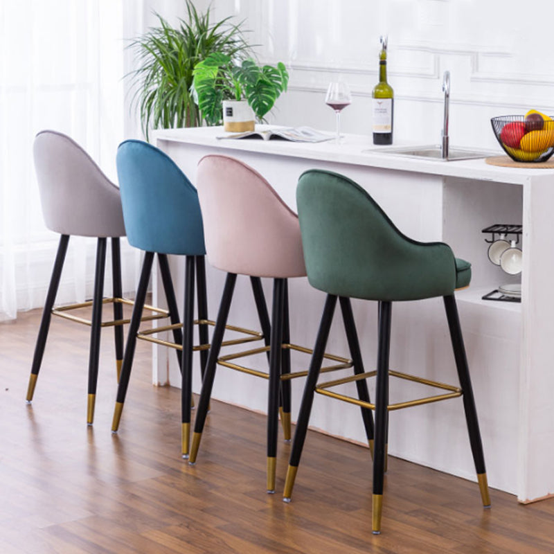 Metal Contemporary Dining Room Arm Stool Kitchen Low Back Bar Stool