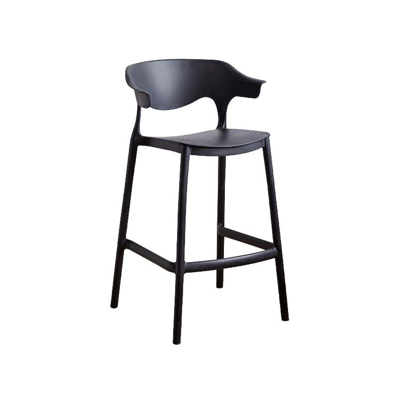 Plastic Contemporary Kitchen Dining Room Arm Stool Low Back Bar Stool